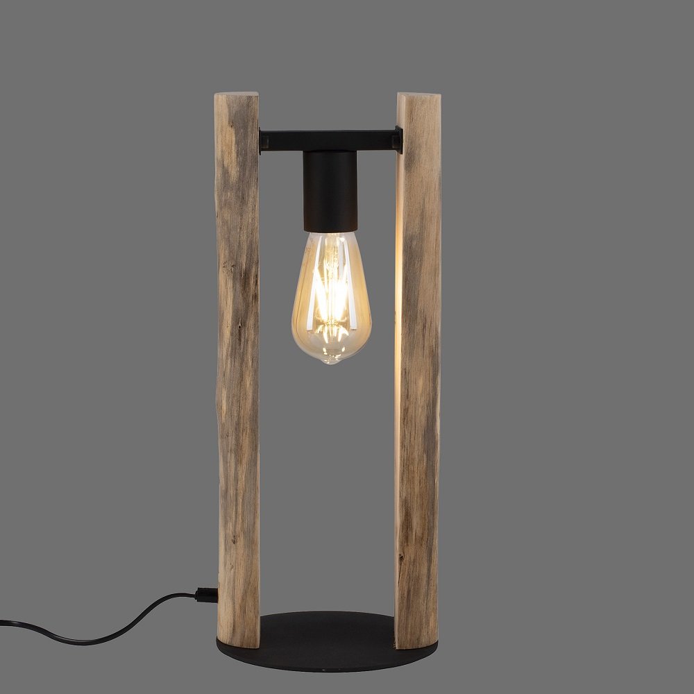 Leuchten Direkt 15702-79 LOG Tischleuchte Naturholz schwarz --> Leuchten &  Lampen online kaufen im Shop