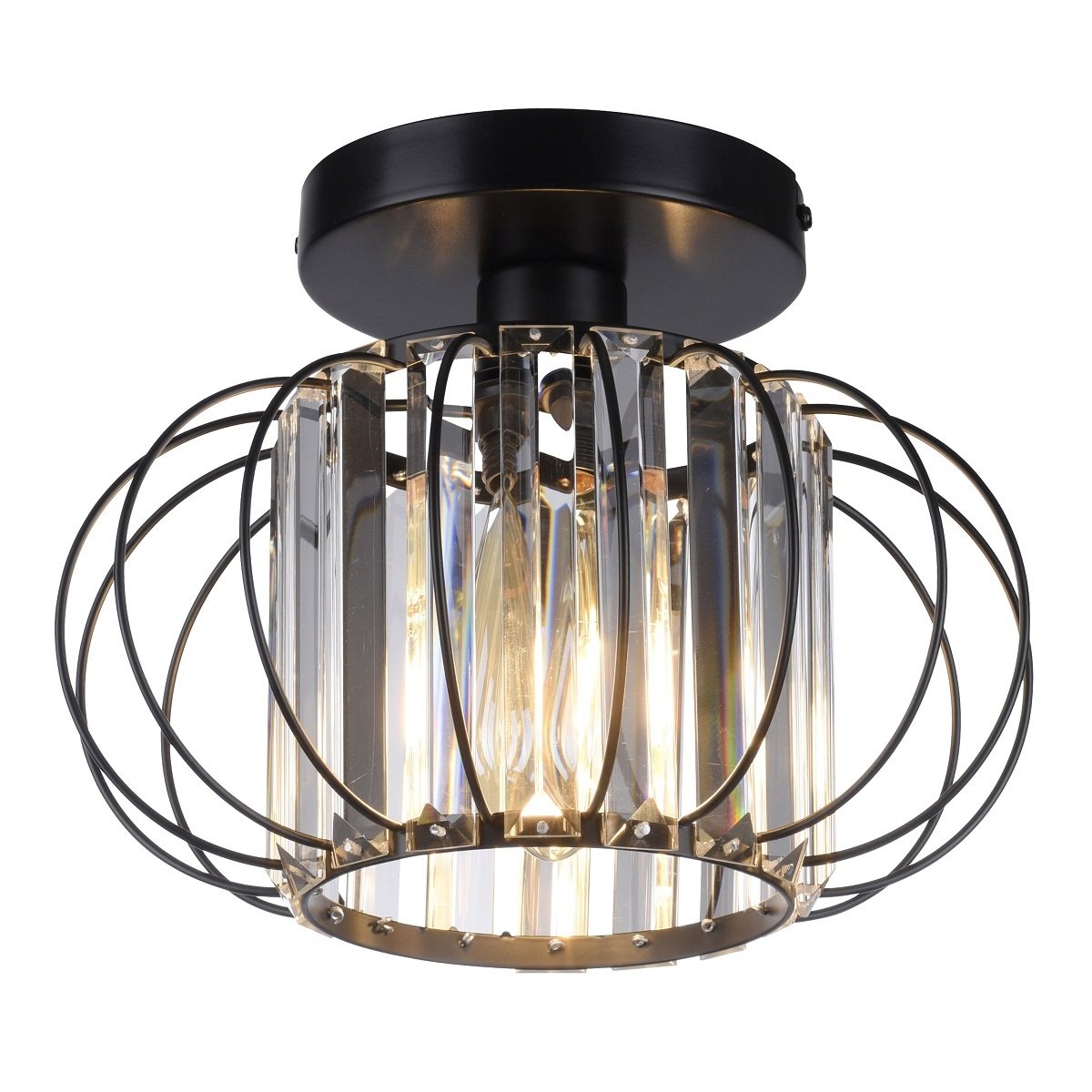Leuchten Direkt 61140-18 SCULA LED Deckenleuchte schwarz Glas Kristalloptik  --> Leuchten & Lampen online kaufen im Shop