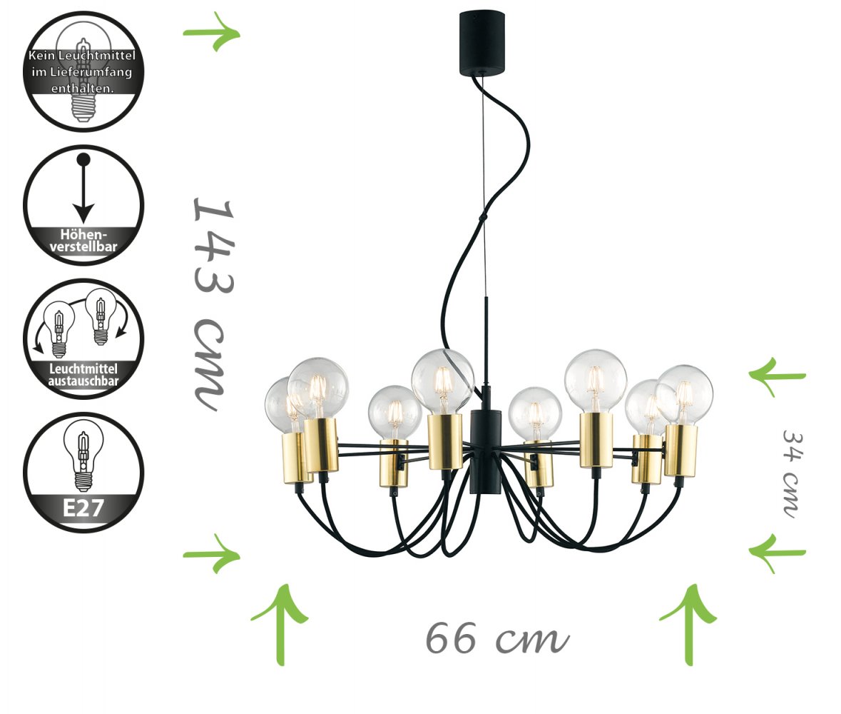 Luce Design Axon S8 Pendelleuchte 8-flammig ECO Light --> Leuchten & Lampen  online kaufen » Beleuchtung für Zuhause