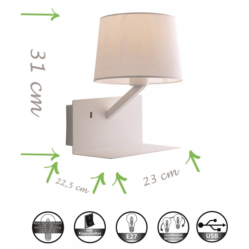 Luce Design Ciak AP BCO Wandleuchte 1-flammig ECO Light weiß --> Leuchten &  Lampen online kaufen » Beleuchtung für
