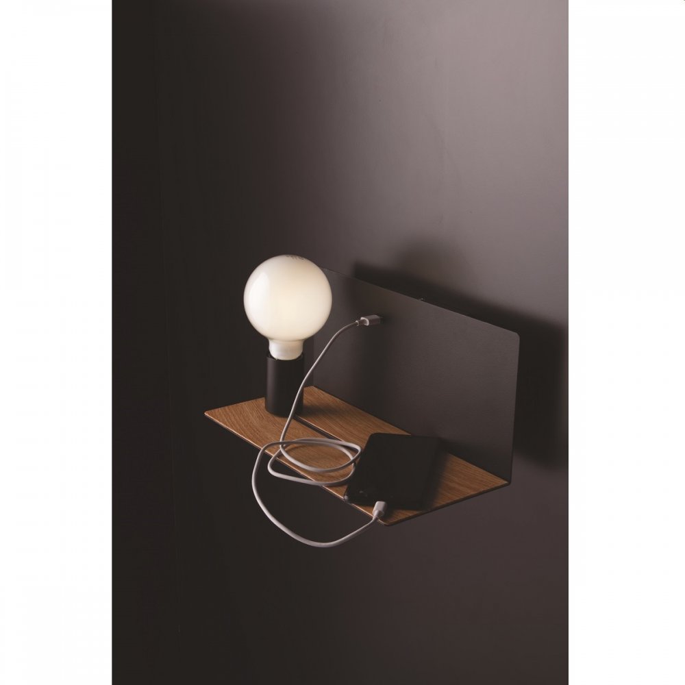 Luce Design Flash Leuchten Light online im ECO schwarz Shop kaufen holz 1-flammig AP Lampen Wandleuchte --> NER 
