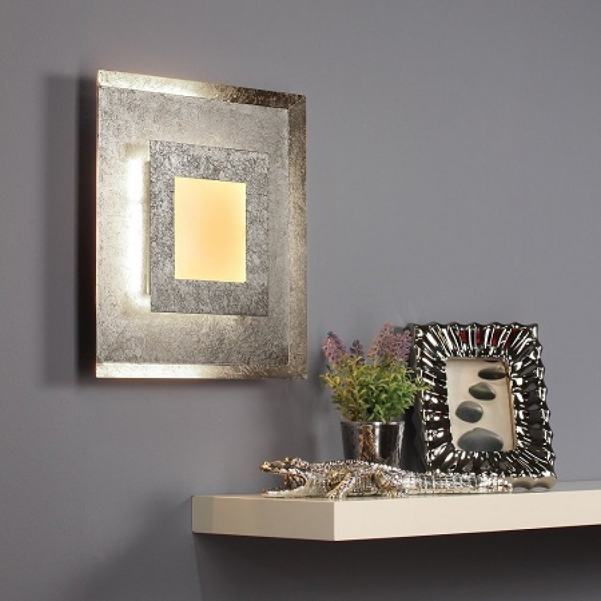 online & im Wand- Window 1-flammig Luce Deckenleuchte Leuchten kaufen silber LED ECO M und Light --> Design Lampen 9021