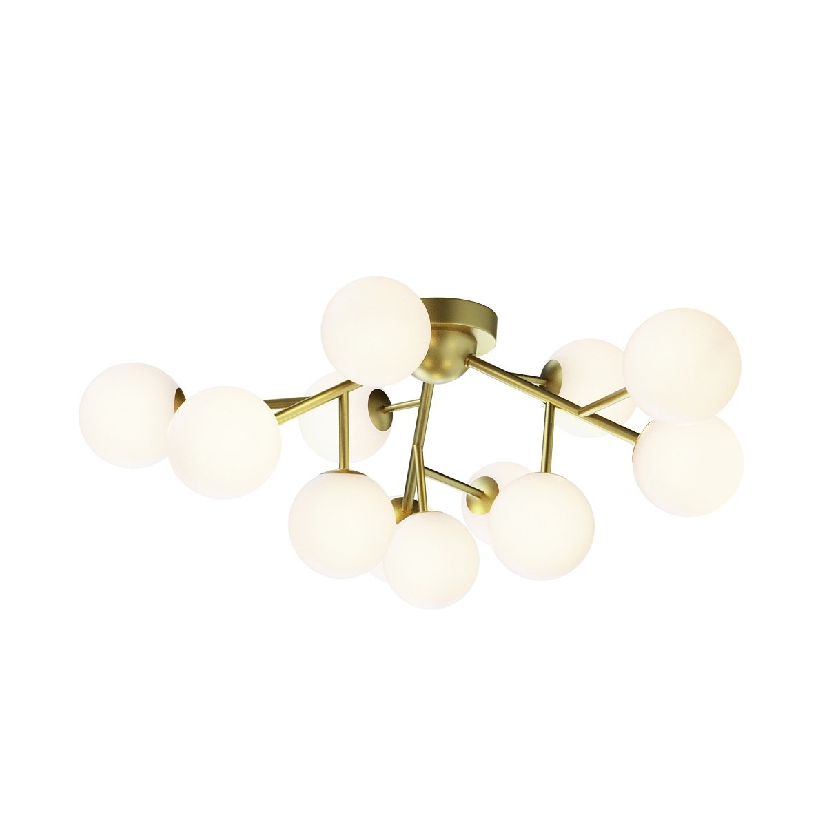 Maytoni Deckenleuchte Dallas 12-flammig gold mattweiss