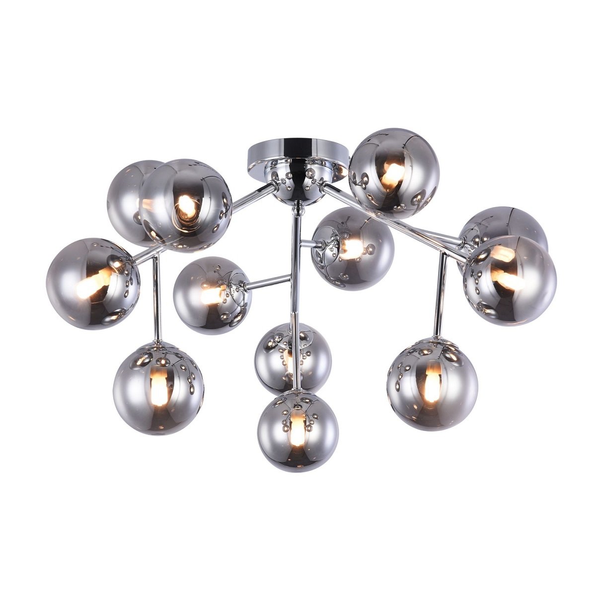 Maytoni Deckenleuchte Dallas 12-flammig rauchglas chrom