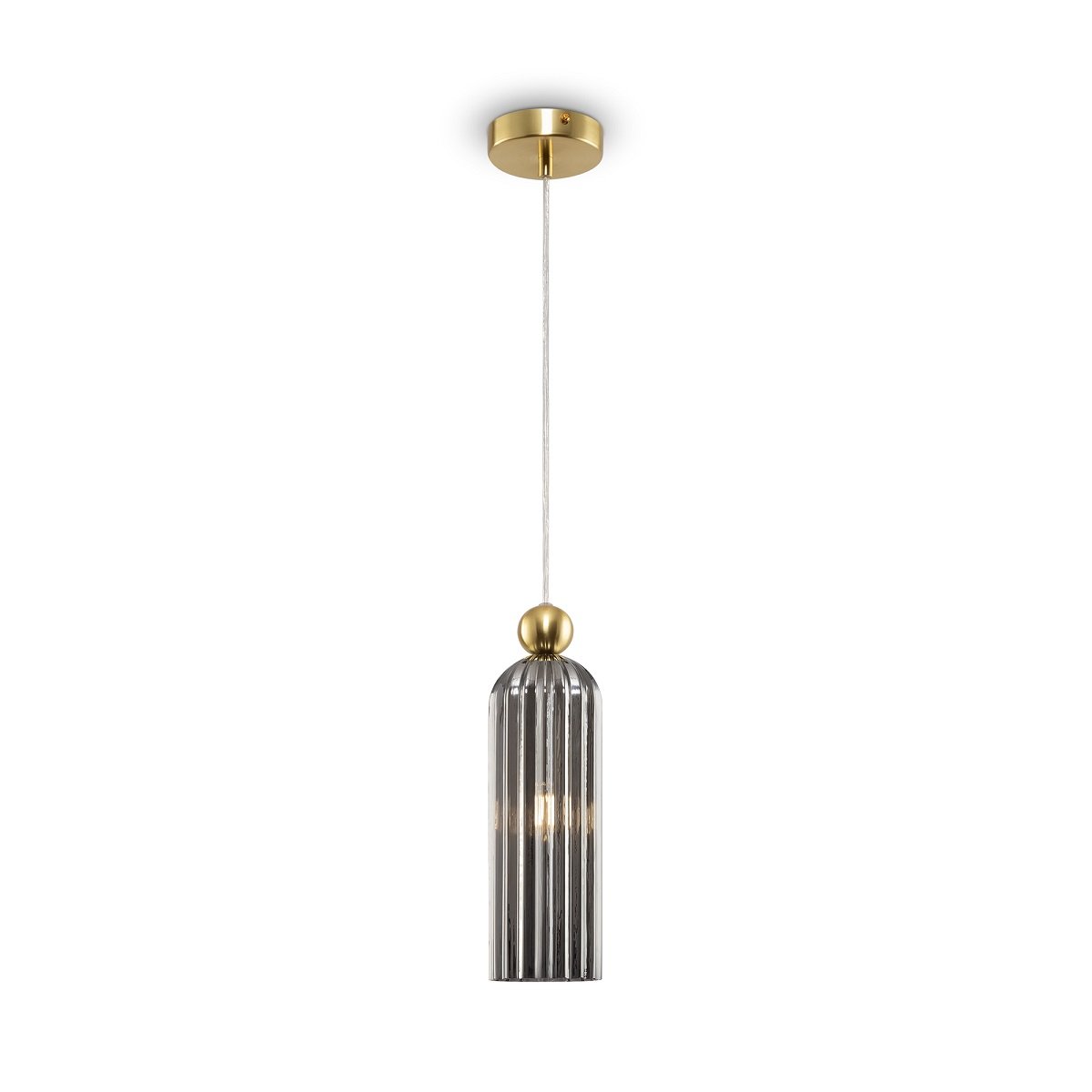 Maytoni Pendelleuchte Antic goldfarben rauchglas grau E14