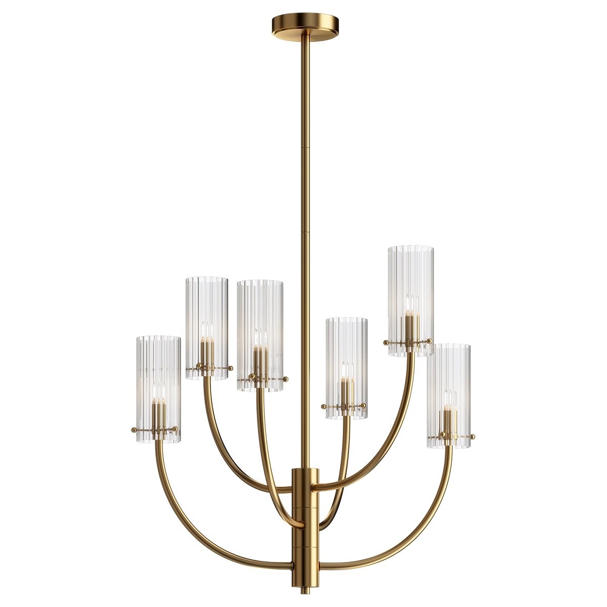 Maytoni Pendelleuchte Arco Classic 6-flammig messingfarben