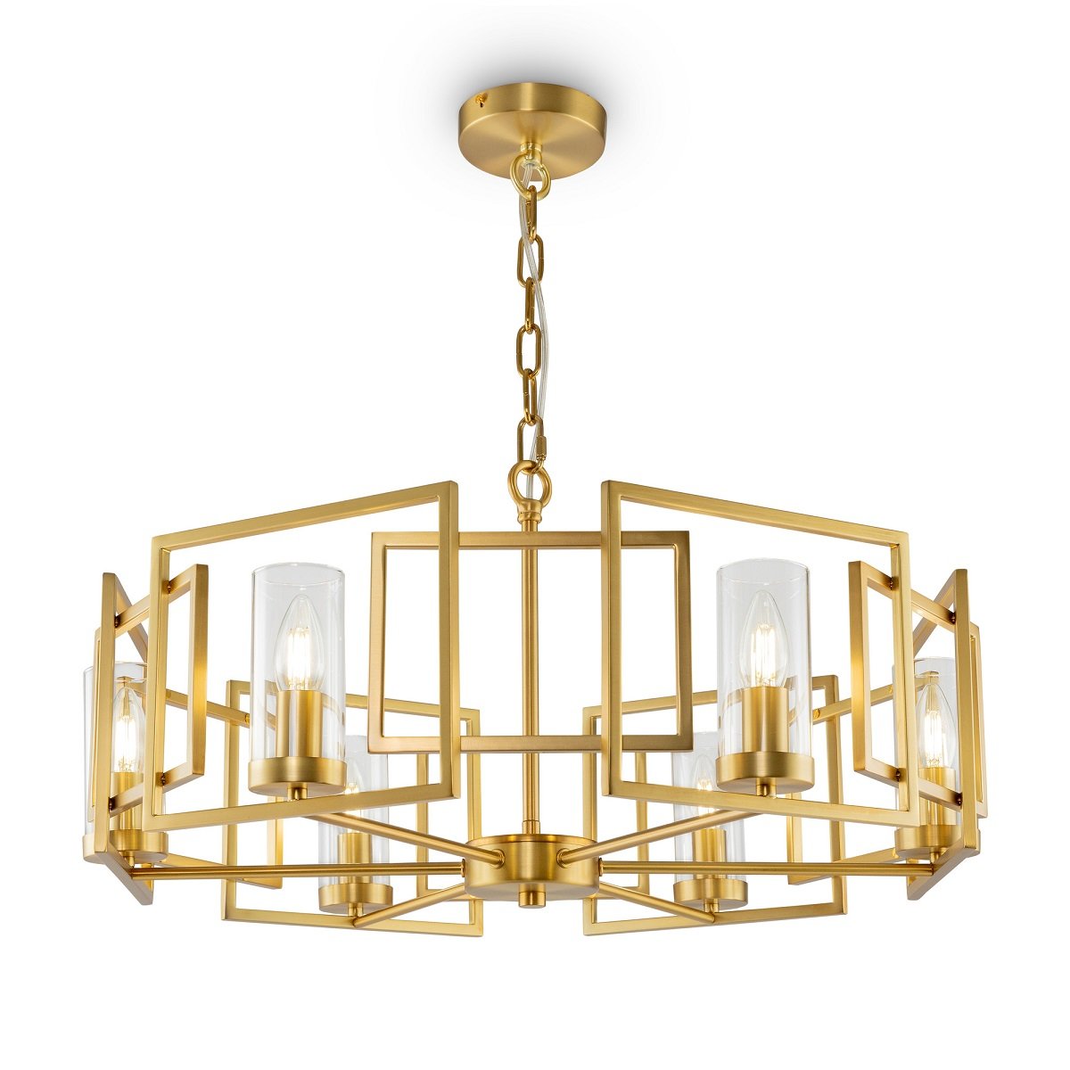 Maytoni Pendelleuchte Bowi House 6-flammig goldfarben