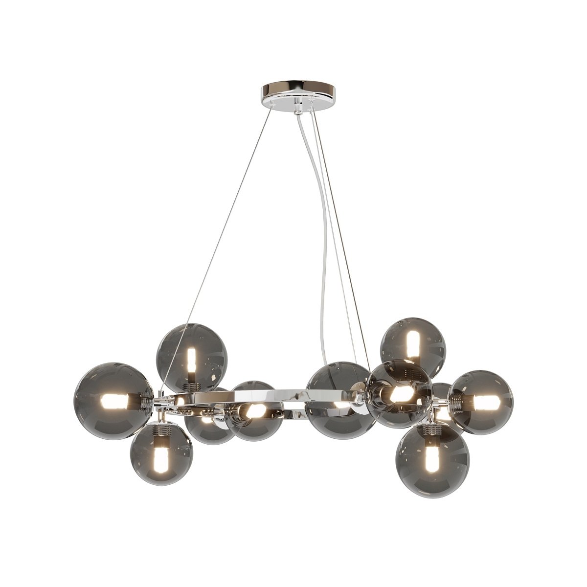 Maytoni Pendelleuchte Dallas 11-flammig chrom rauchglas