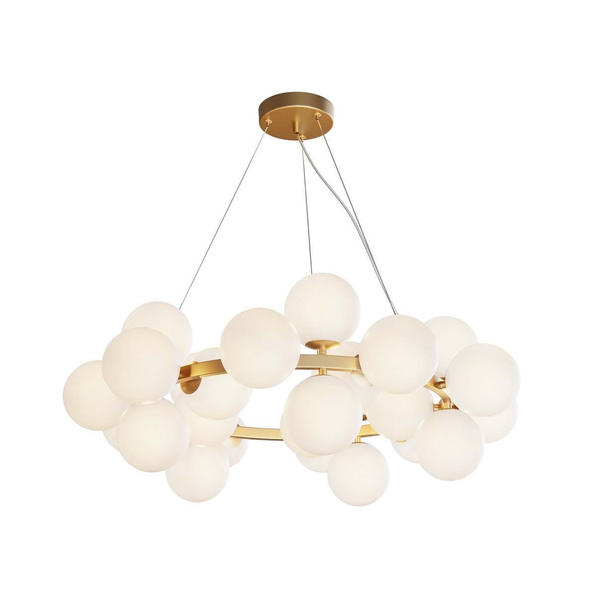 Maytoni Pendelleuchte Dallas 25-flammig gold mattweiss rund