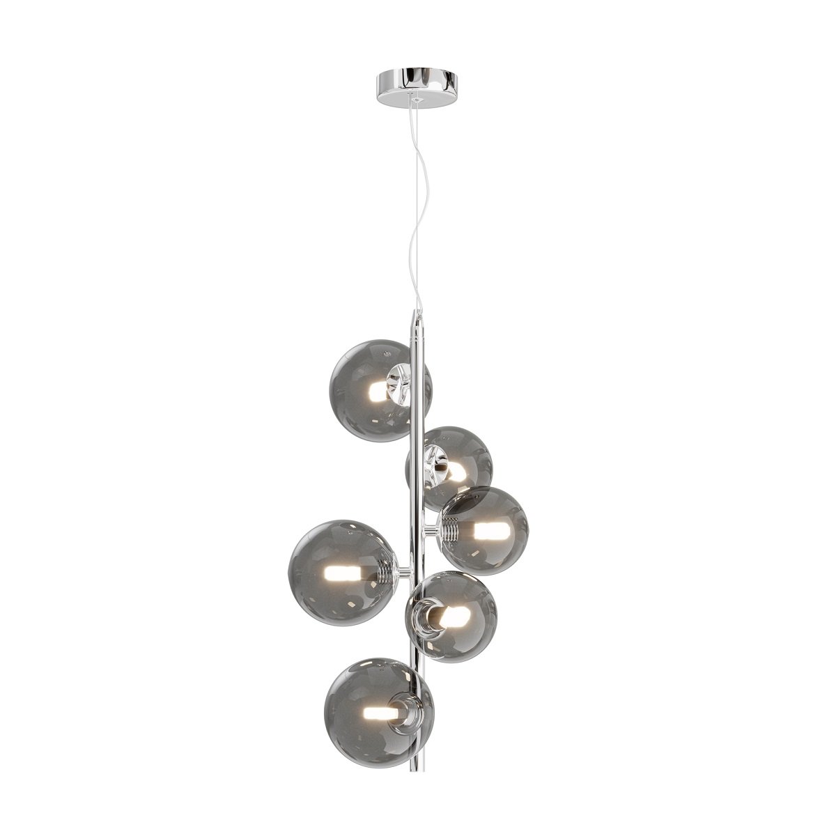 Maytoni Pendelleuchte Dallas 6-flammig chrom rauchglas