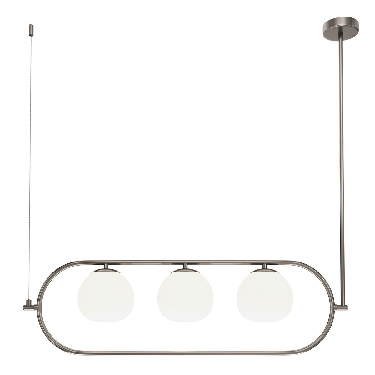 Maytoni Pendelleuchte Erich 3-flammig nickelfarben Glas wei� matt