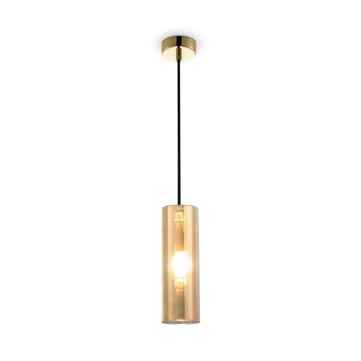 Maytoni Pendelleuchte Gioia 1-flammig  E14 goldfarben Glas