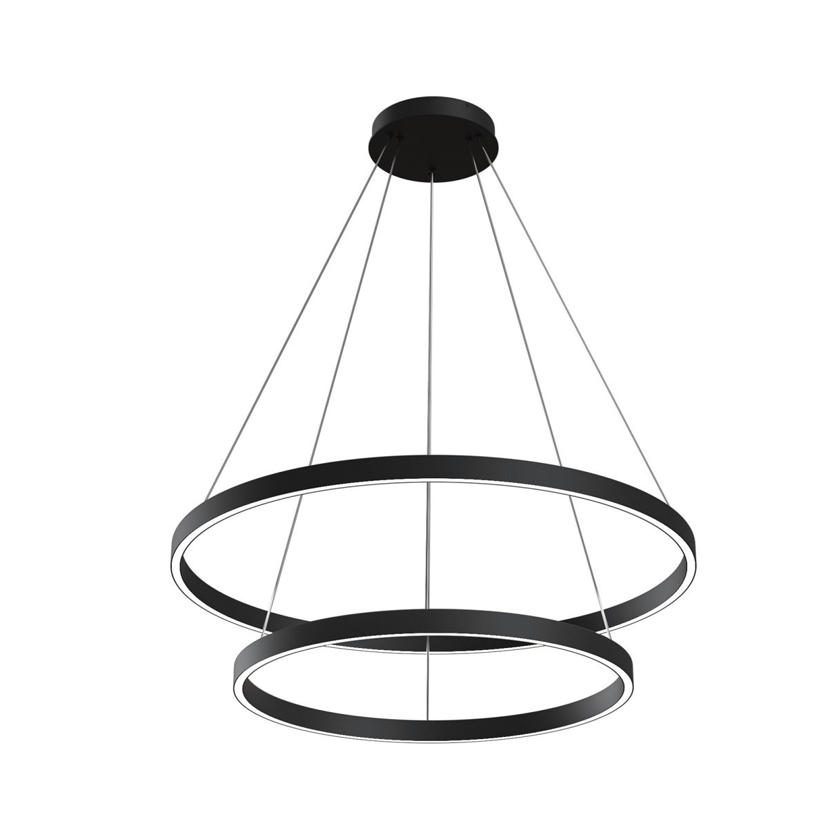 Maytoni Pendelleuchte Rim schwarz 2 Ringe