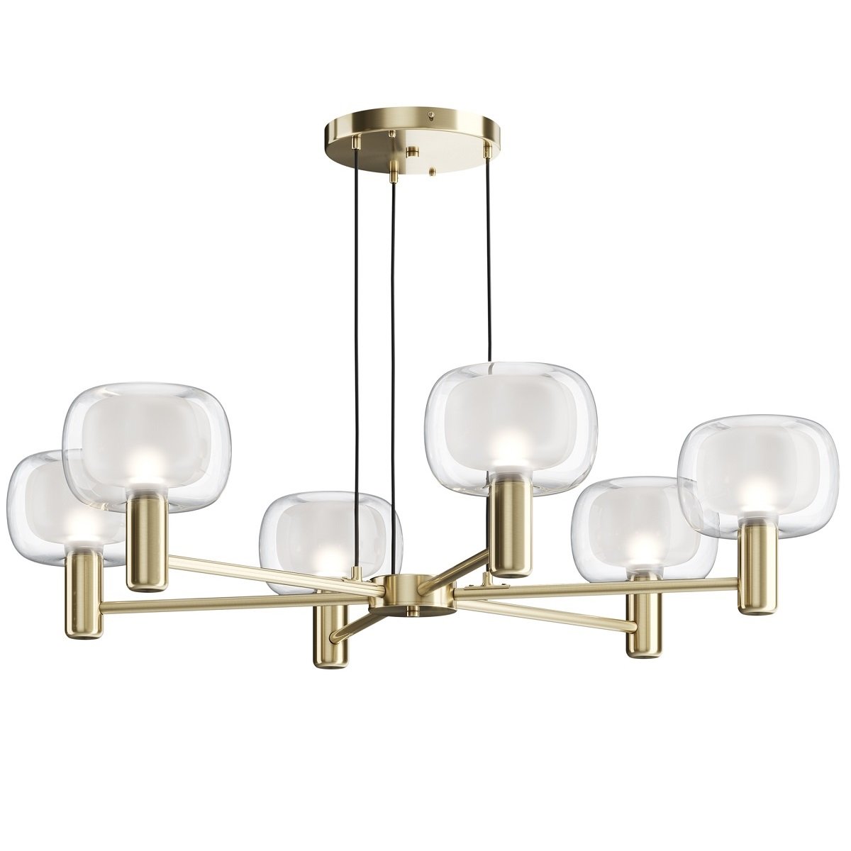 Maytoni Pendelleuchte Vision 6-flammig gold mit Glas