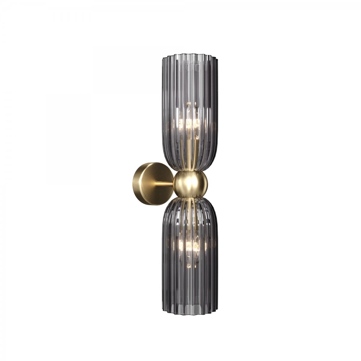 Maytoni Wandleuchte Antic 2-flammig Glas Gold rauchglas