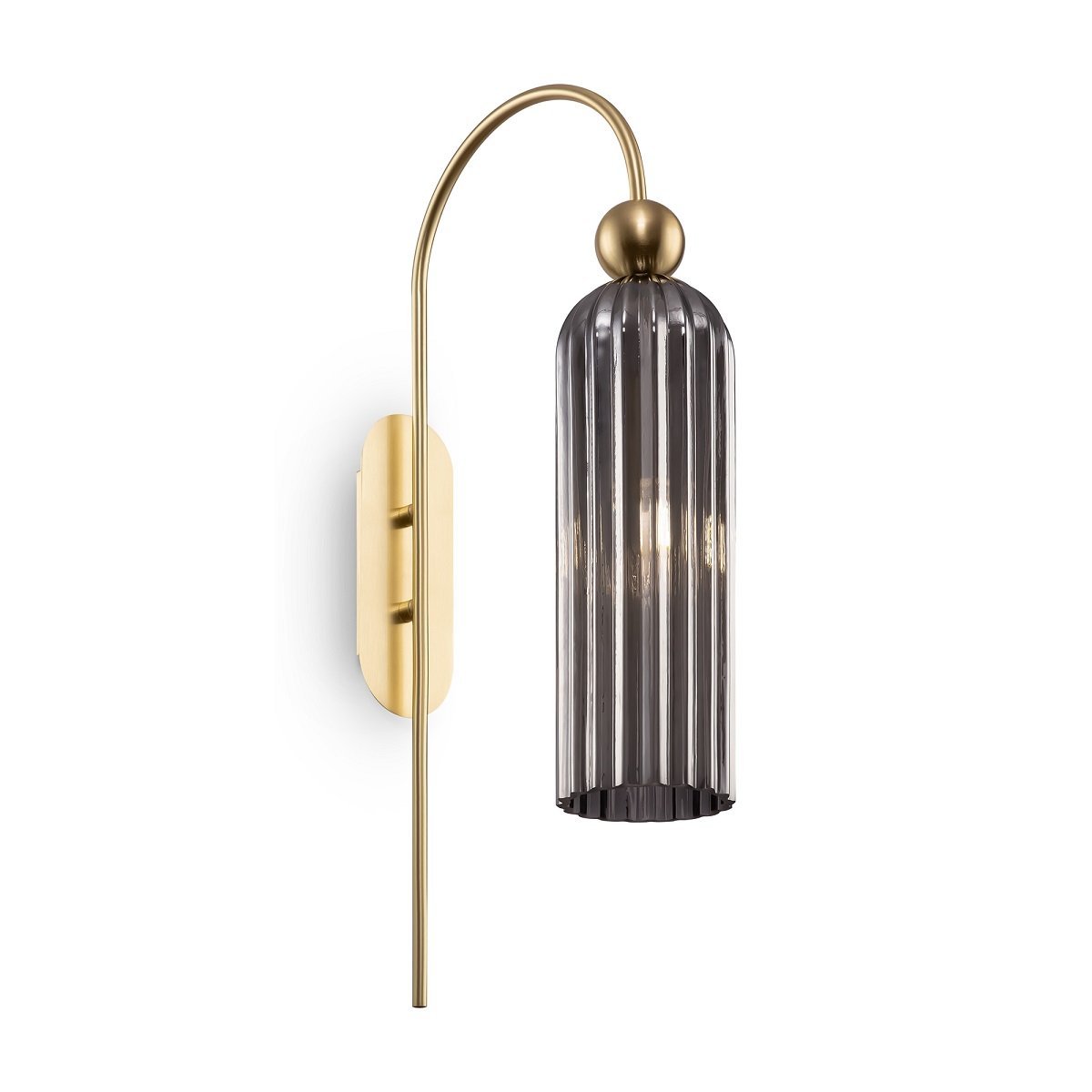 Maytoni Wandleuchte Antic goldfarben rauchglas grau E14