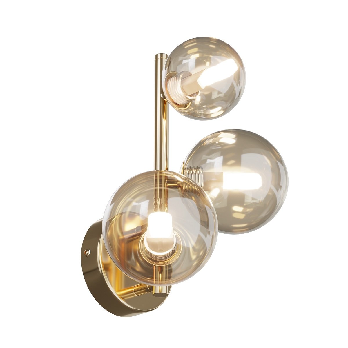 Maytoni Wandleuchte Dallas 3-flammig gold cognac