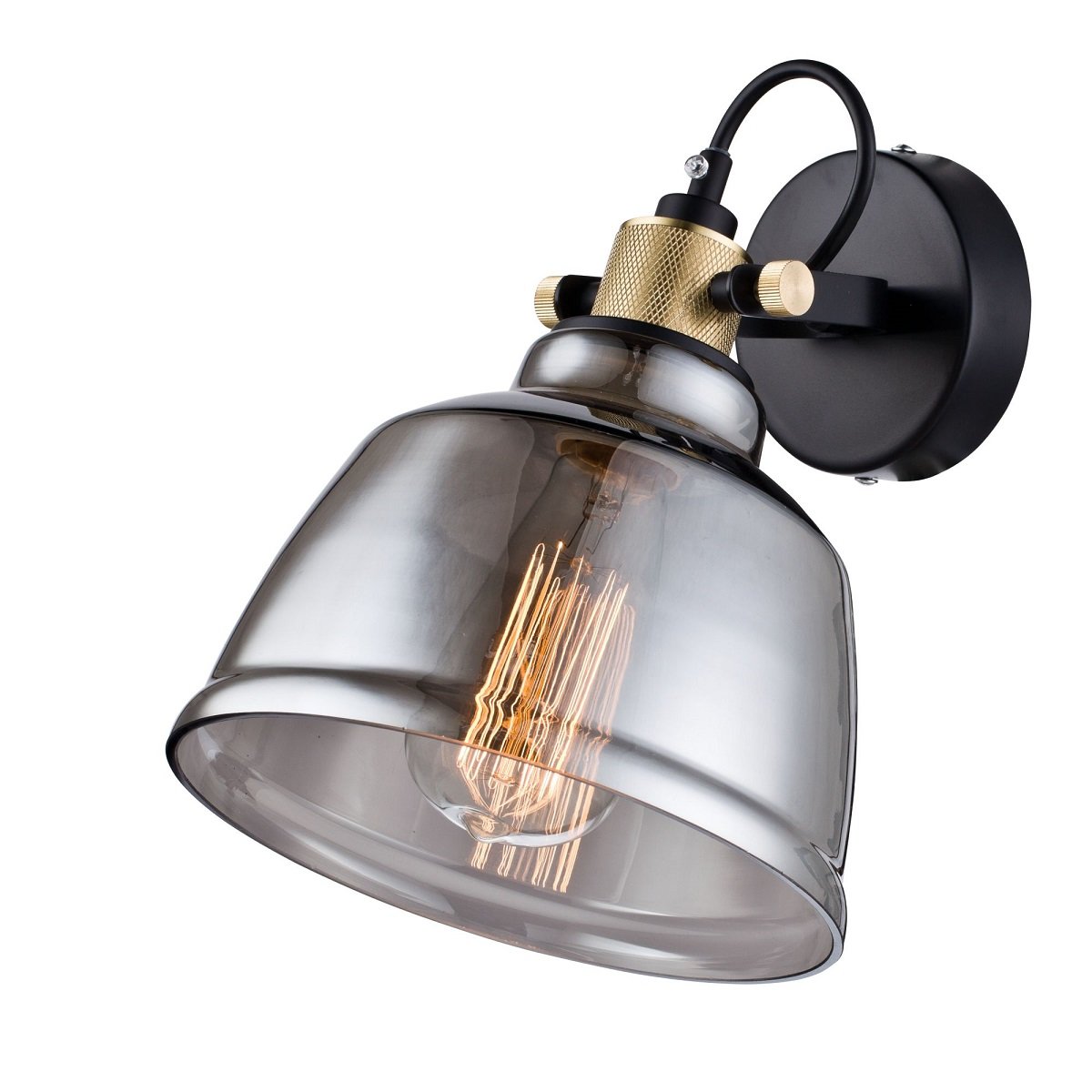Maytoni Wandleuchte Irving schwarz rauchglas