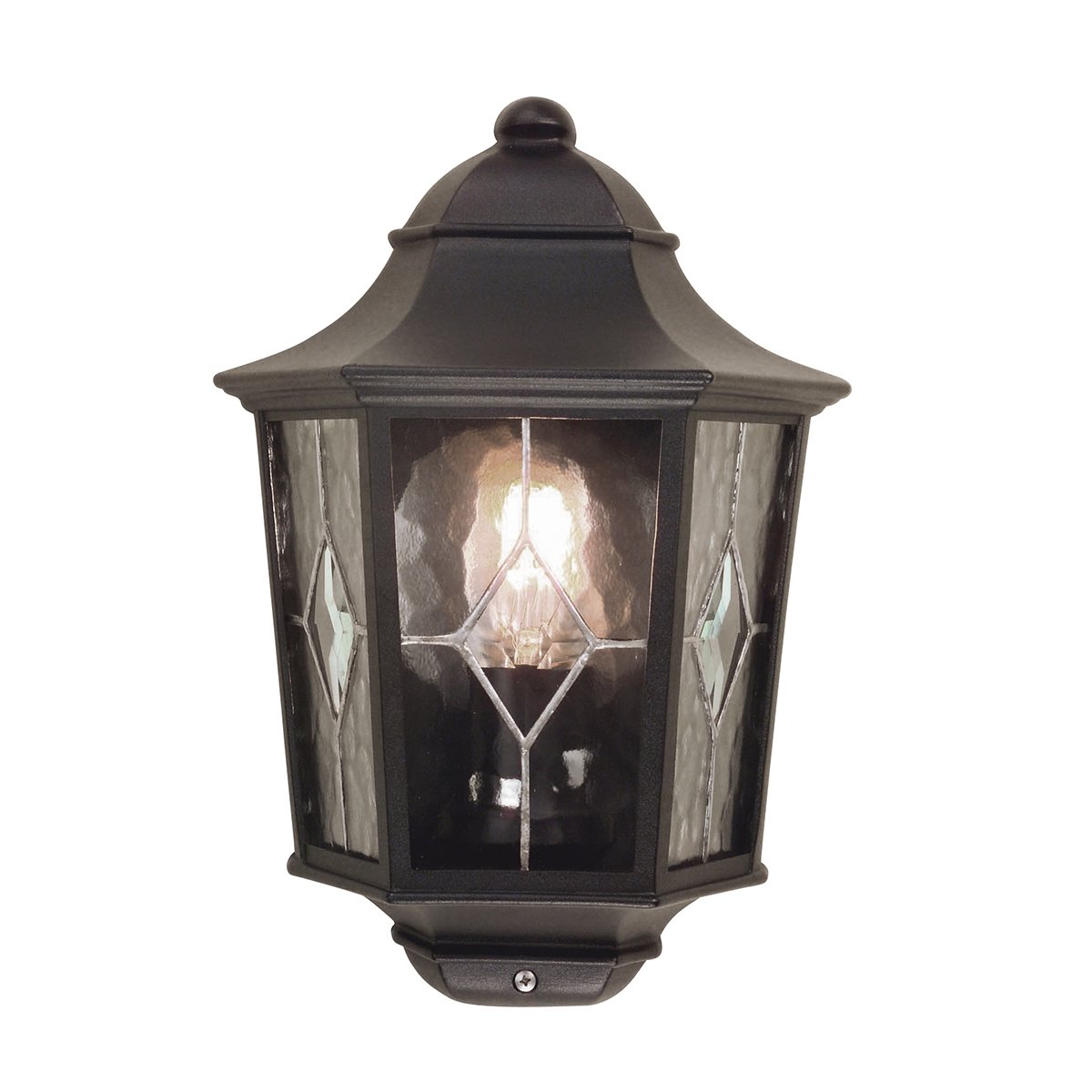 Elstead Lighting Norfolk Outdoor 1-Light HALF Wandleuchte Schwarz IP43 E27