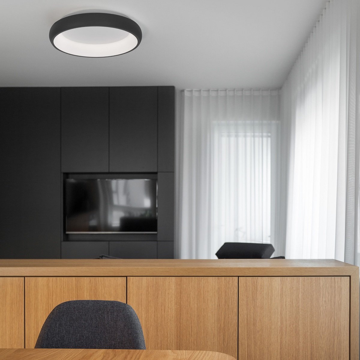 Nova Luce 8105616 ALBI LED Deckenleuchte 1-flammig 3000K Schwarz 41cm