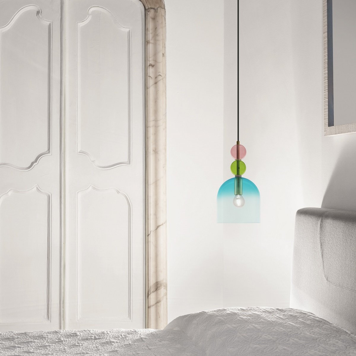 Nova Luce 9009233 MURANO Pendelleuchte 1-flammig Gold Multifarben E14