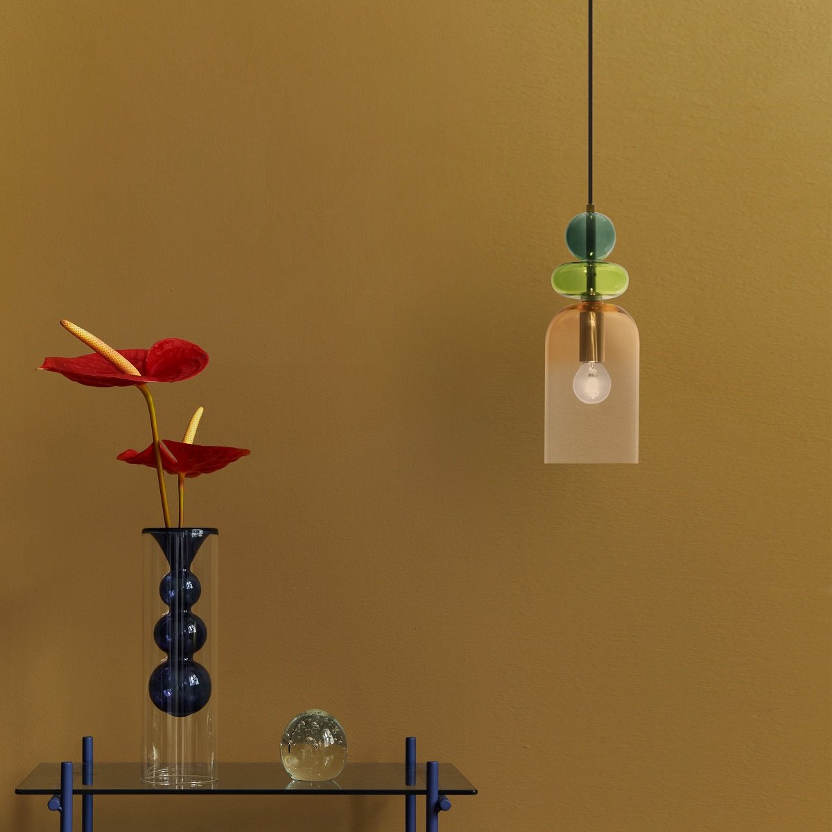 Nova Luce 9009235 MURANO Pendelleuchte 1-flammig Gold Multifarben E14