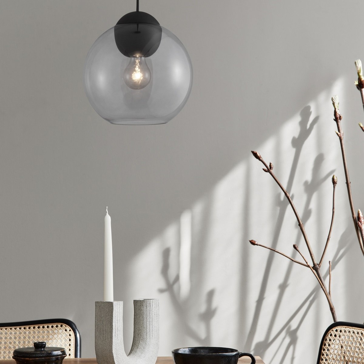Nova Luce 9009241 MIDORI Pendelleuchte 1-flammig Schwarz Grau E27