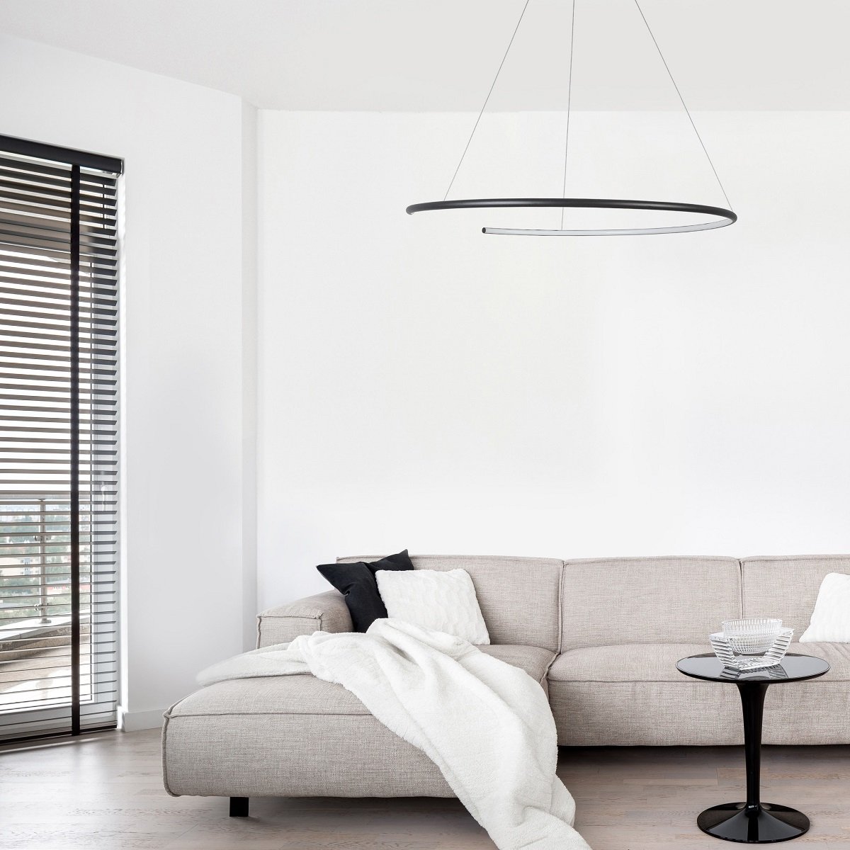 Nova Luce 9010023 BREDA LED Pendelleuchte 70cm 3000K Schwarz