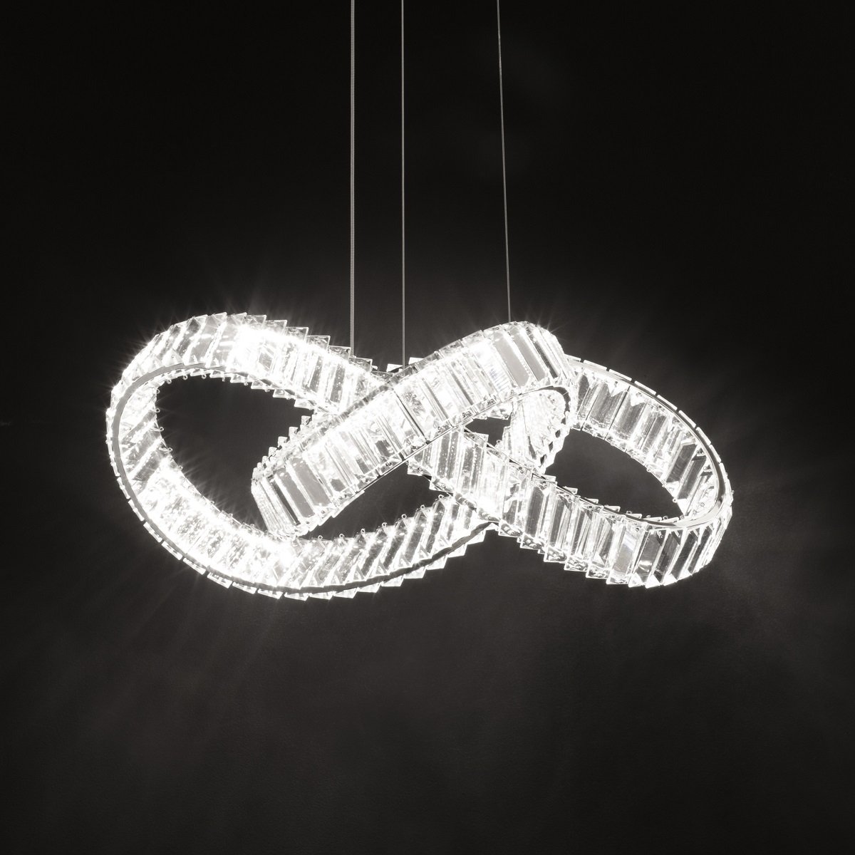 Nova Luce 9019723 CONCETO LED Pendelleuchte 60cm 3500K Chrom Kristall
