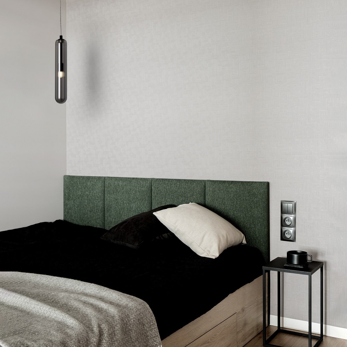 Nova Luce 9028851 GUSTAVE Pendelleuchte 1-flammig Schwarz Rauchgrau G9