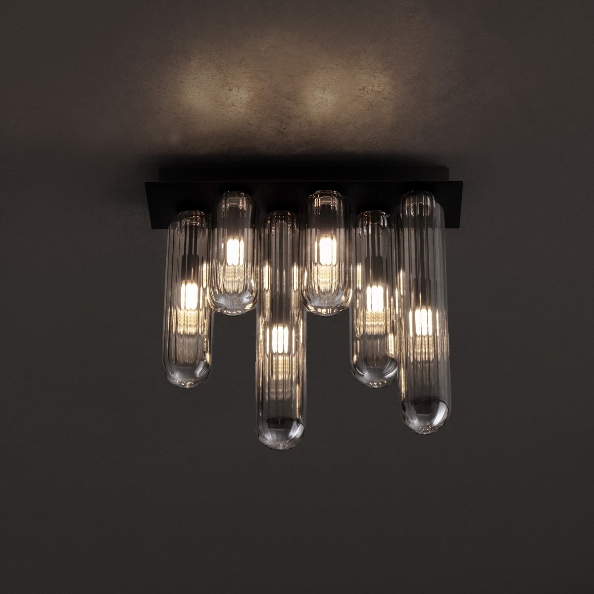 Nova Luce 9028854 GUSTAVE Deckenleuchte 6-flammig Schwarz Rauchgrau G9