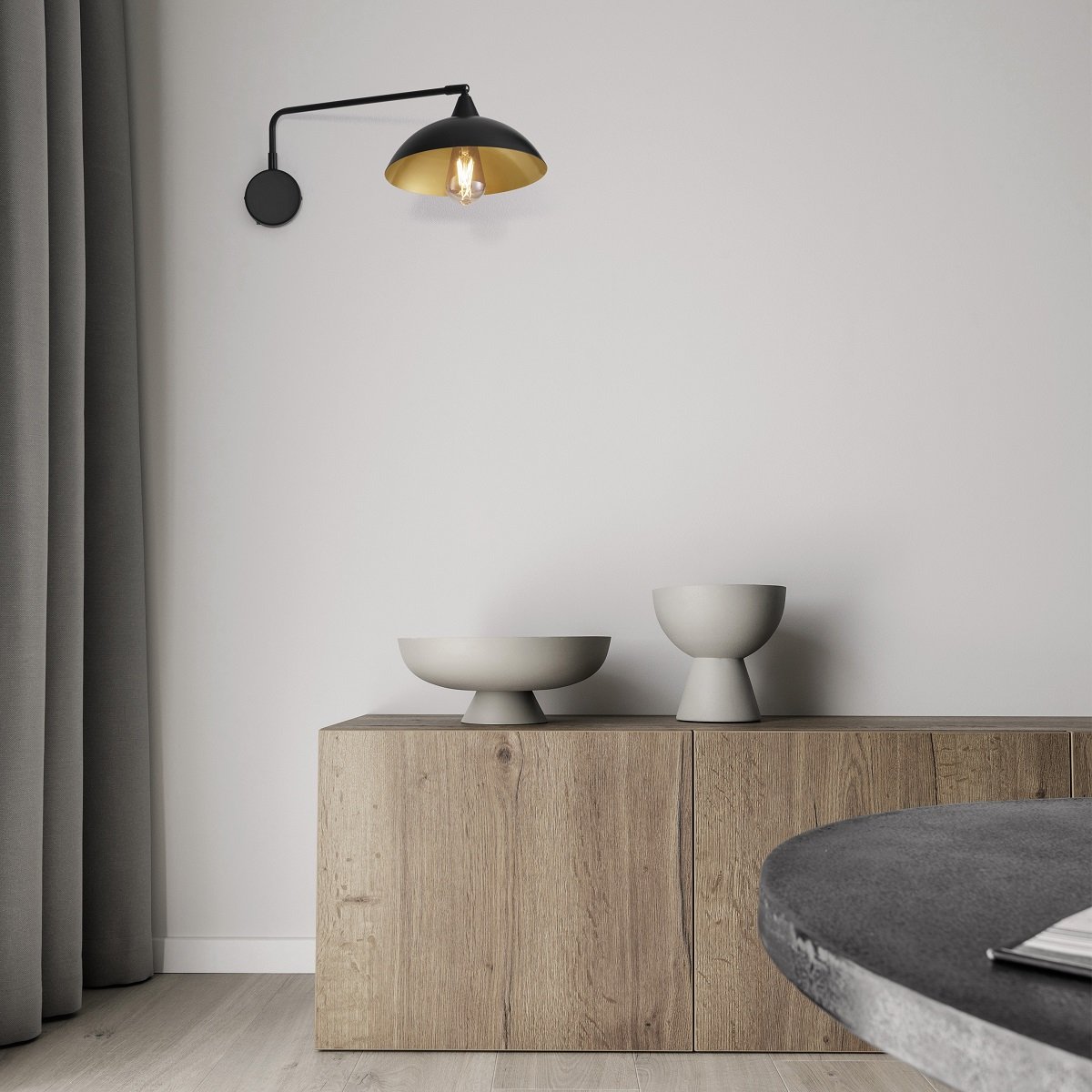 Nova Luce 9035979 MIRBA Wandleuchte Schwarz Gold E27