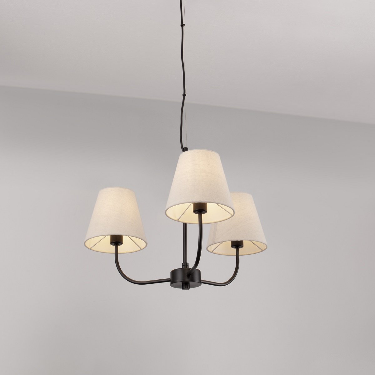 Nova Luce 9036044 MOIST Pendelleuchte 3-flammig Schwarz Beige E27