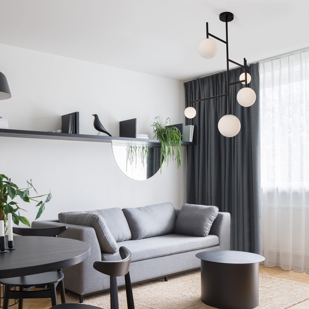 Nova Luce 9043304 LICATO Pendelleuchte 5-flammig Schwarz Weiss G9