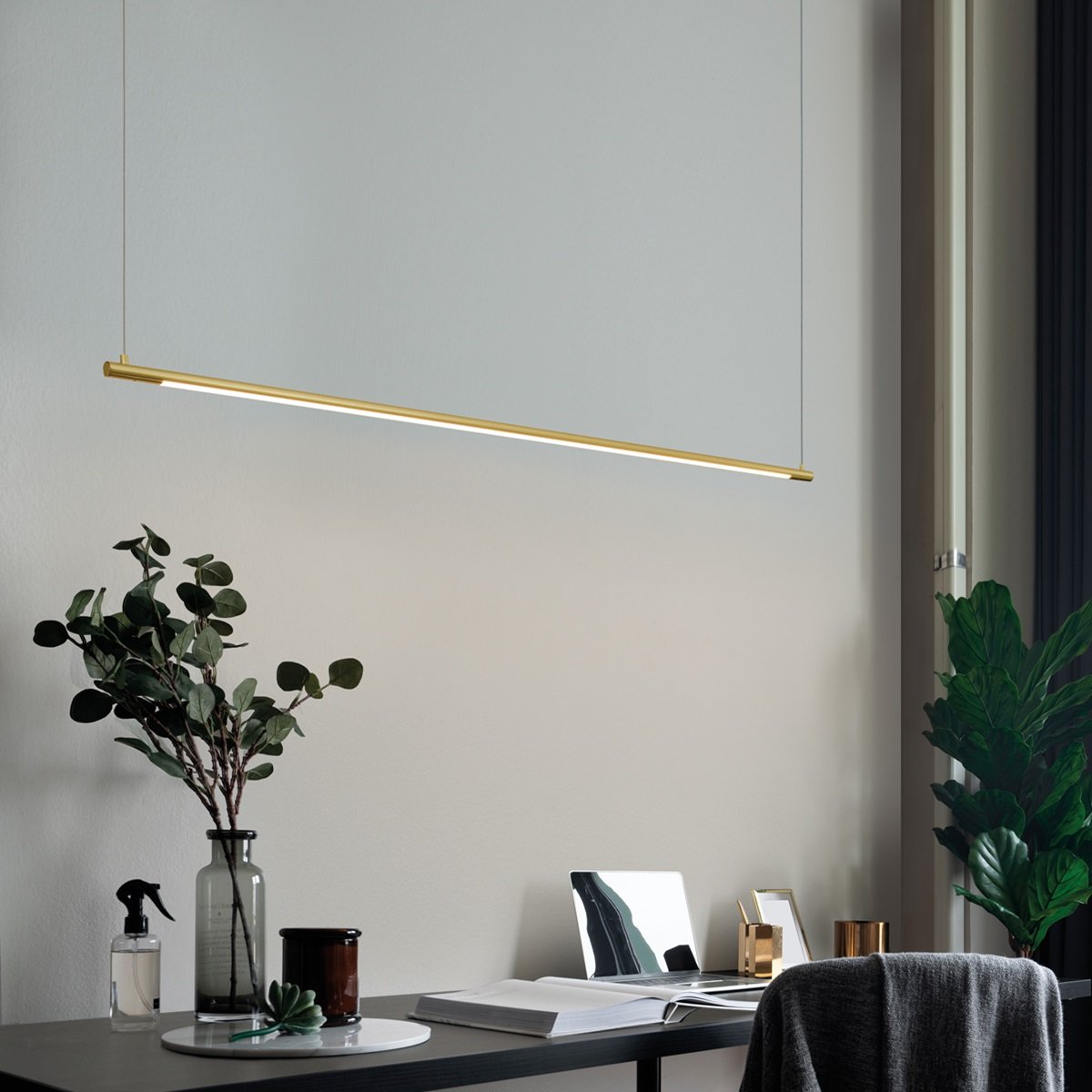 Nova Luce 9088102 ELETTRA LED Pendelleuchte 3000K Messing Gold 120cm