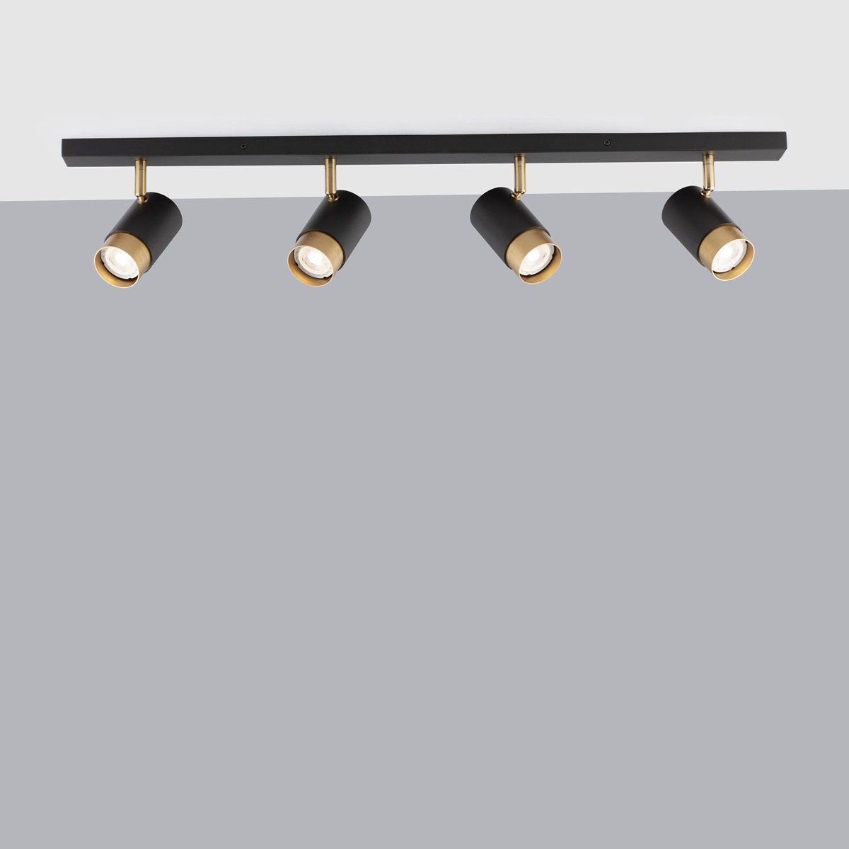 Nova Luce 9111436 POGNO Deckenleuchte 4-flammig Schwarz Gold GU10