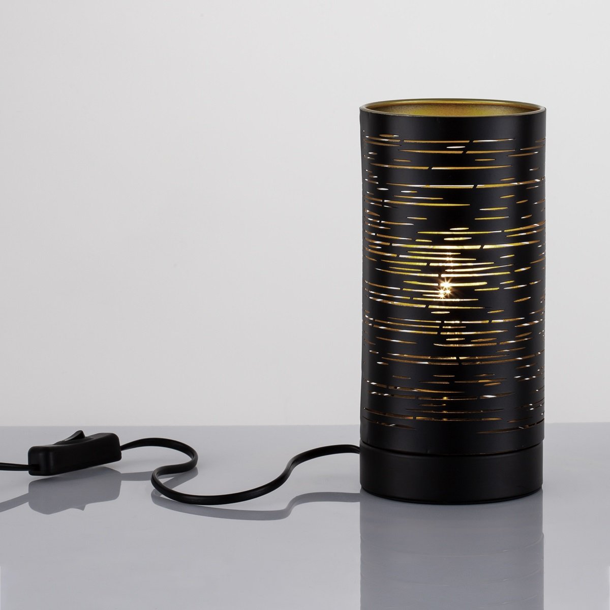 Nova Luce 9155902 ZANE Tischleuchte Schwarz Gold E14