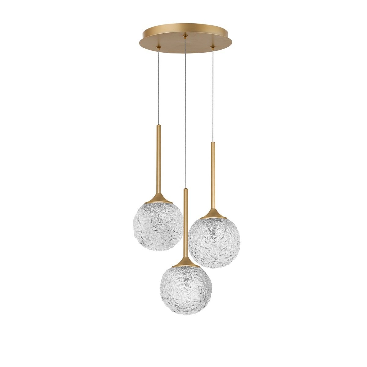 Nova Luce 9160212 MIRANO Pendelleuchte rund 3-flammig Gold Transparent G9