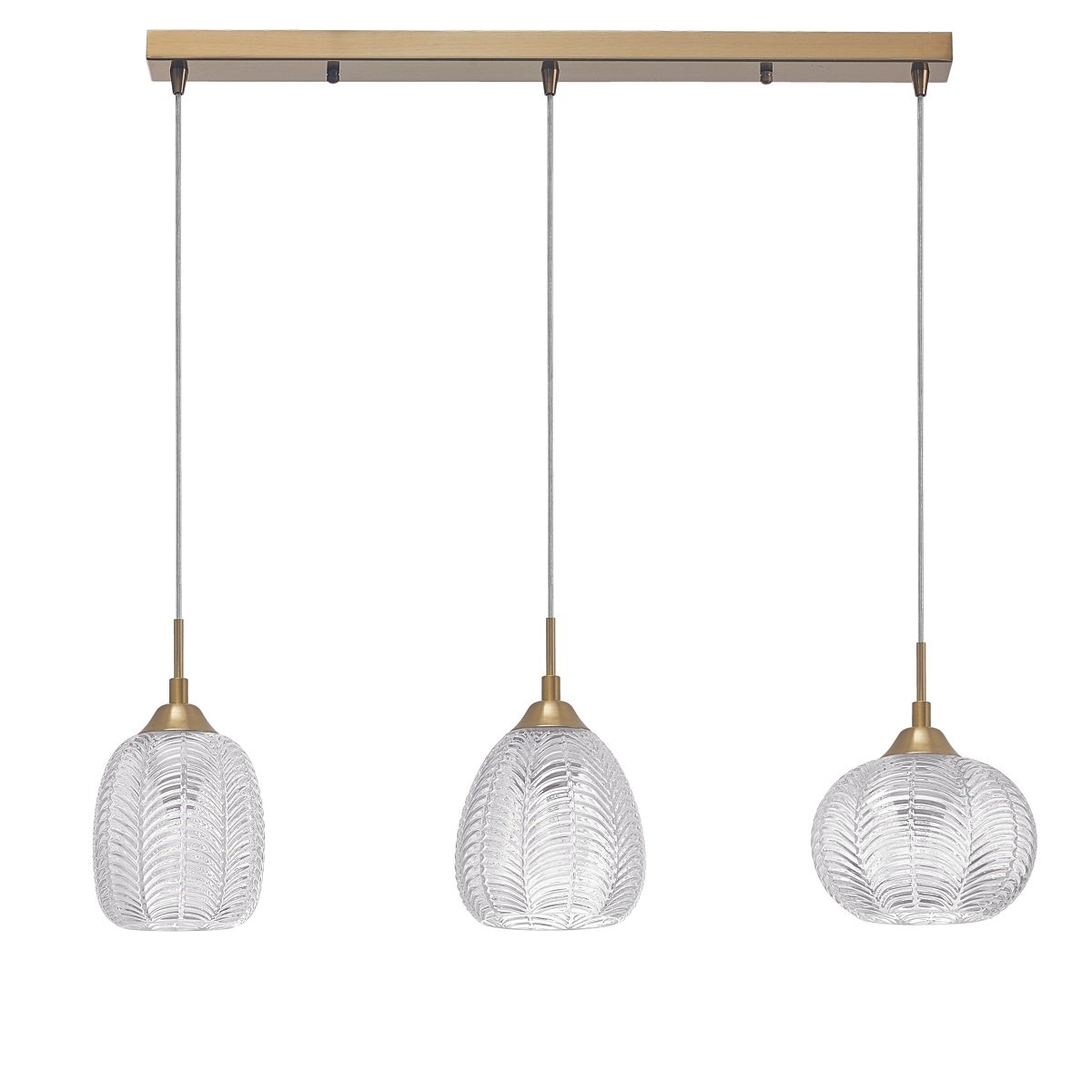 Nova Luce 9191543 VARIO Pendelleuchte 3-flammig Gold Transparent E27