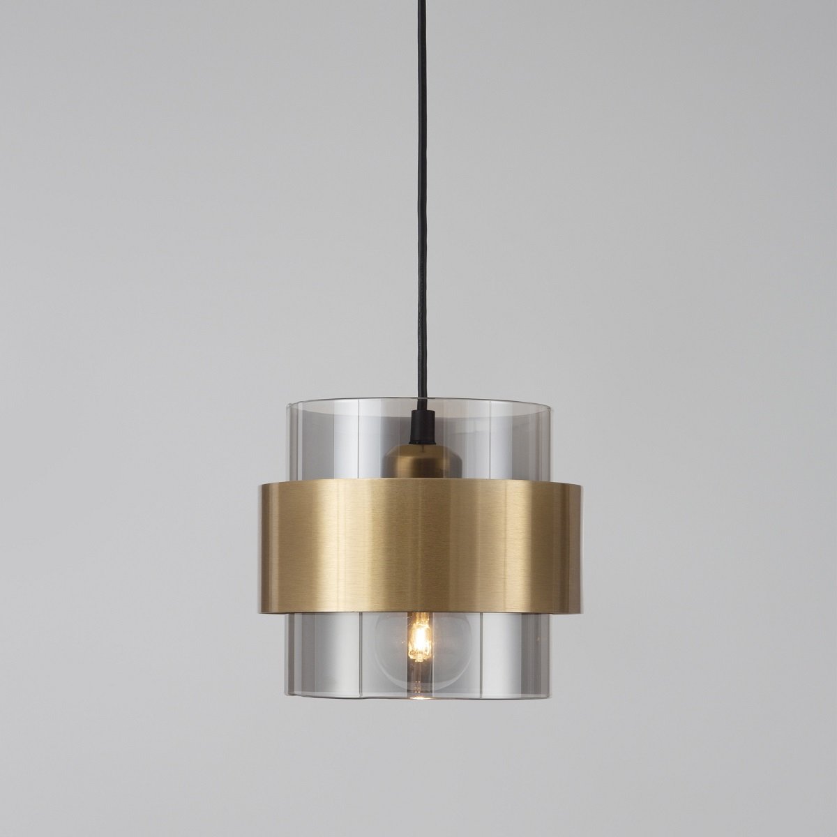 Nova Luce 9236362 SIANNA Pendelleuchte Gold Rauchglas Schwarz E27