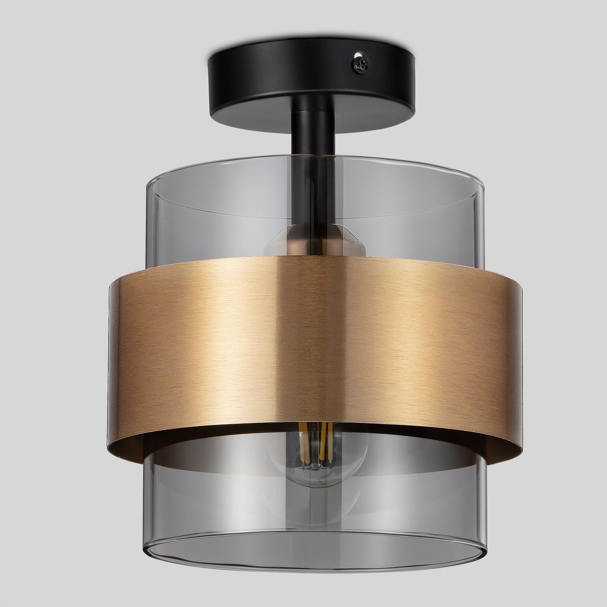 Nova Luce 9236384 SIANNA Deckenleuchte Gold Rauchglas Schwarz E27