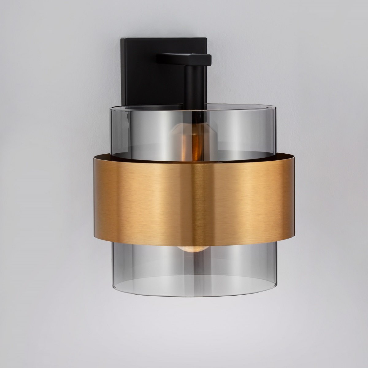 Nova Luce 9236385 SIANNA Wandleuchte Gold Rauchglas Schwarz E27