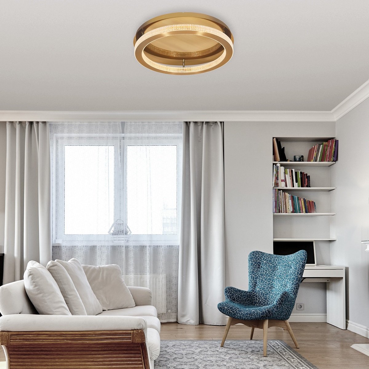 Nova Luce 9285420 FIORE LED Deckenleuchte 40cm 3000K Antik Gold dimmbar