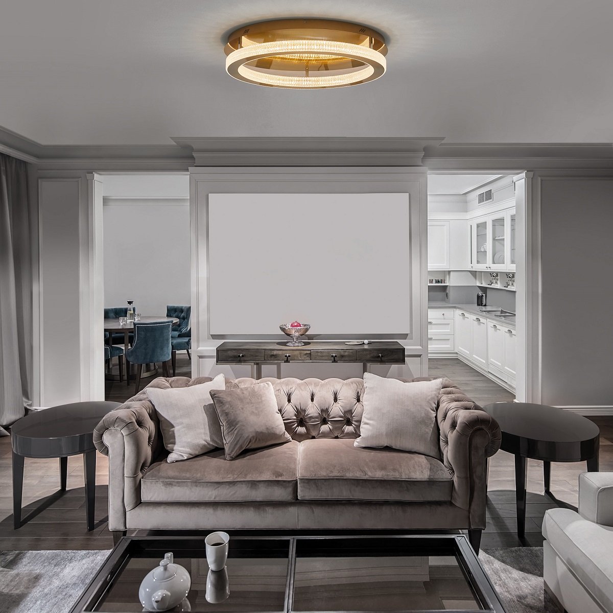 Nova Luce 9285620 FIORE LED Deckenleuchte 60cm 3000K Antik Gold dimmbar
