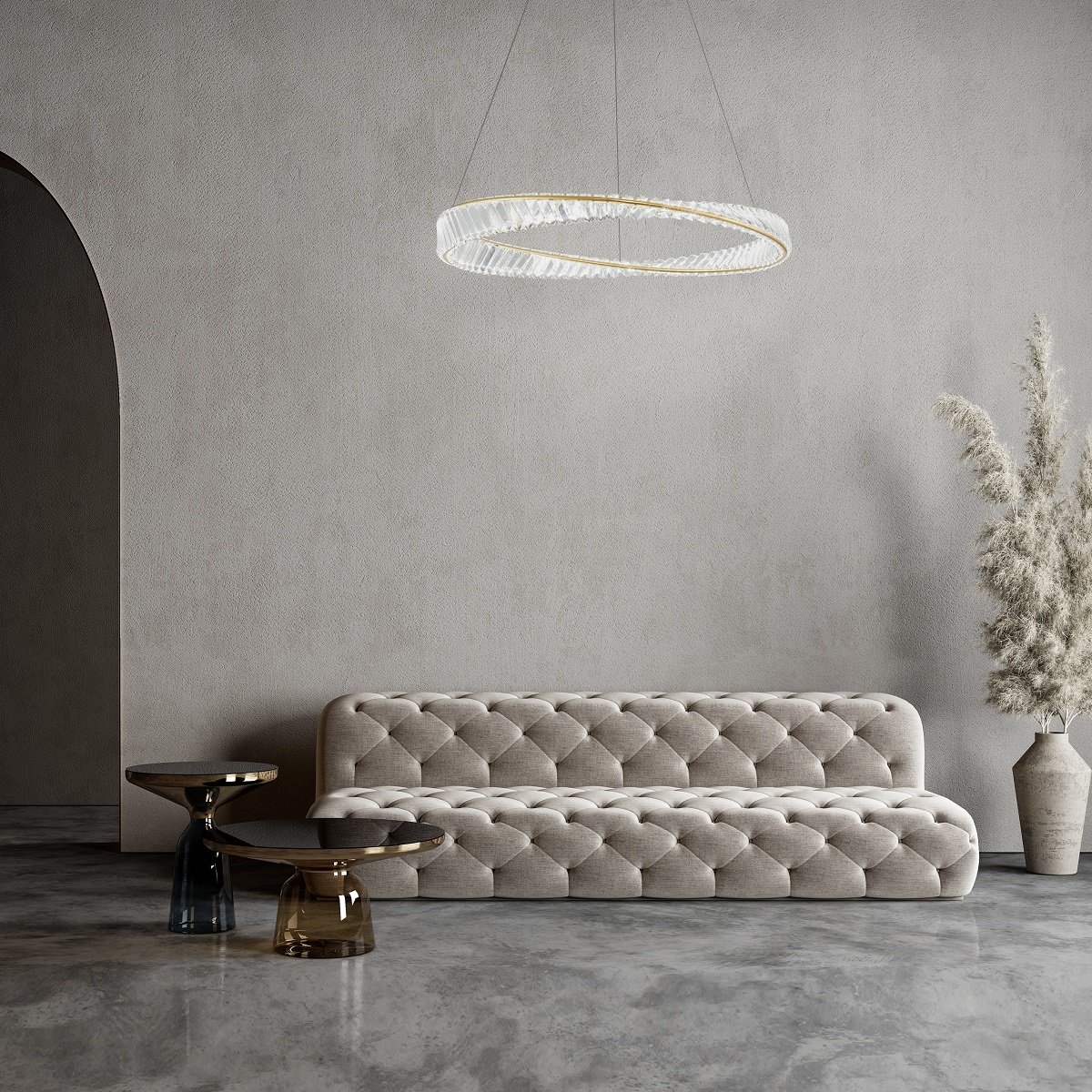 Nova Luce 9333062 AURELIA LED Pendelleuchte 80cm 3500K Gold Kristall