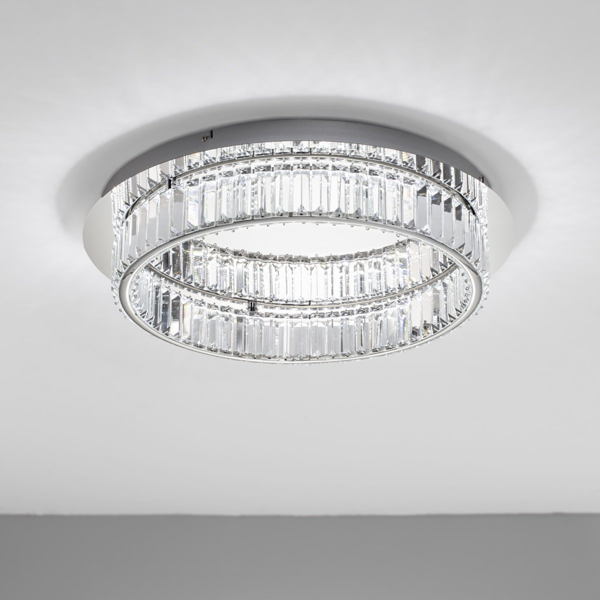 Nova Luce 9333072 AURELIA LED Deckenleuchte 60cm 3500K Chrom Kristall
