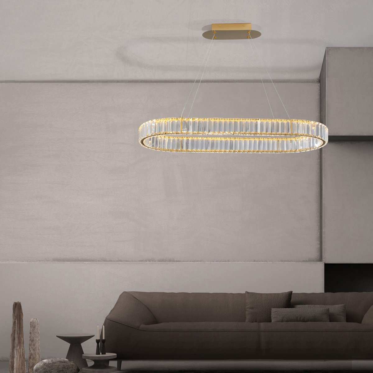 Nova Luce 9333073 AURELIA LED Pendelleuchte 92cm 3500K Gold Kristall
