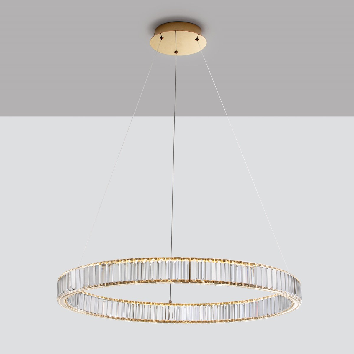 Nova Luce 9333076 AURELIA LED Pendelleuchte 80cm gerade 3500K Gold Kristall