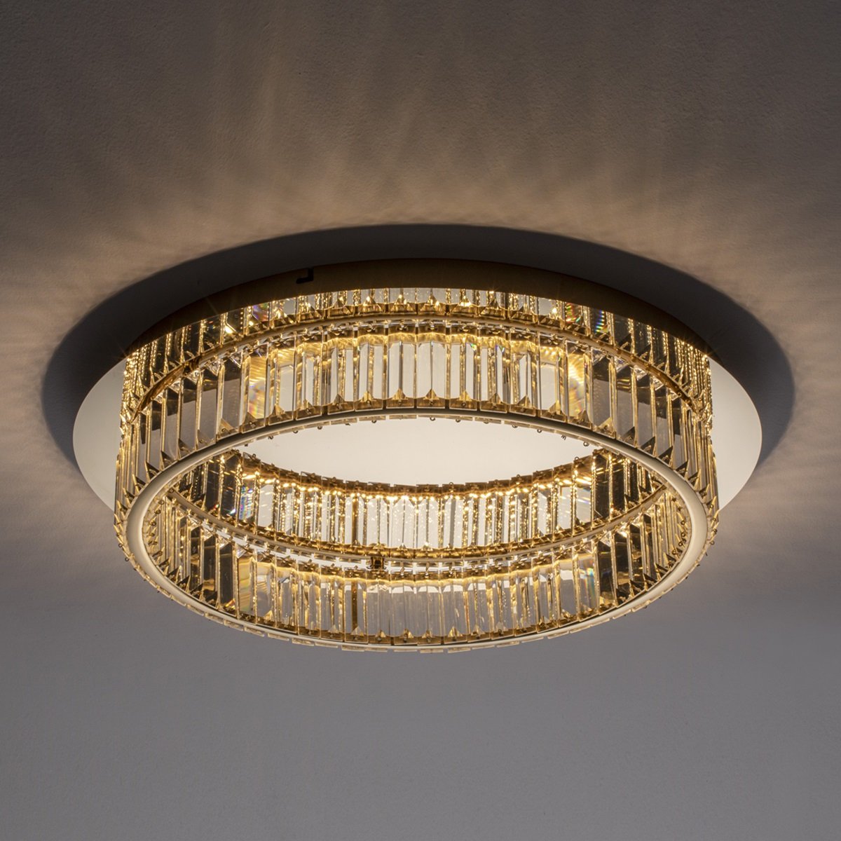 Nova Luce 9333079 AURELIA LED Deckenleuchte 50cm gerade 3500K Gold Kristall