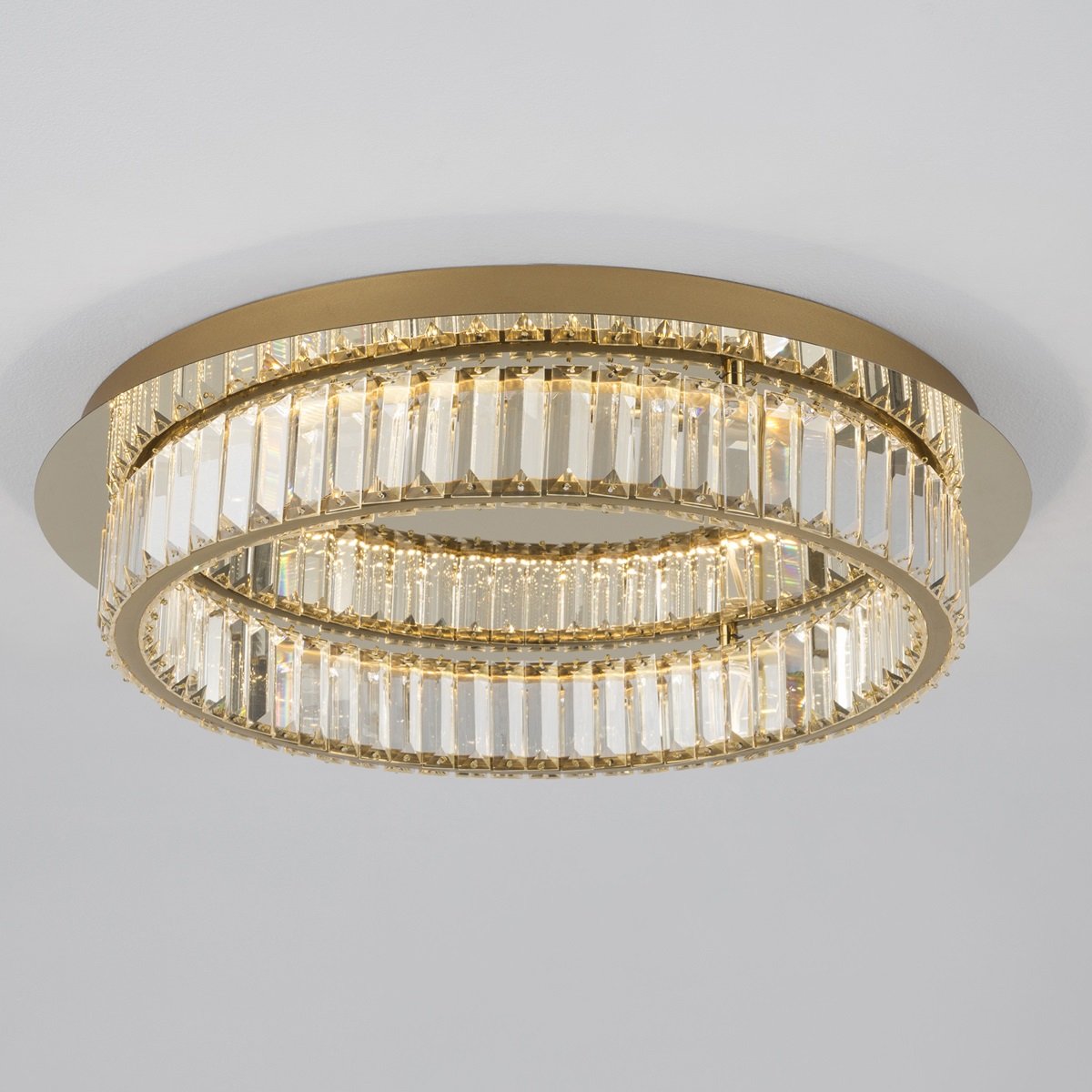 Nova Luce 9333080 AURELIA LED Deckenleuchte 60cm gerade 3500K Gold Kristall